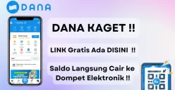 Klaim sekarang! saldo gratis Rp150
.000 ke dompet elektronik dari link DANA kaget berikut ini. (Sumber: Poskota/Aldi Harlanda Irawan)