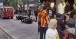 Dua ormas Pemuda Pancasila dan GRIB Jaya bentrok di kawasan Karangjati, Blora, Jawa Tengah. (Sumber: Tangkap Layar Instagram/@funnelmedia)