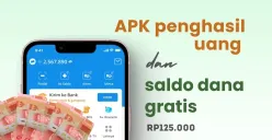 Klaim saldo DANA gratis Rp125.000 dari aplikasi penghasil uang. (Sumber: Poskota/Della Amelia)