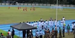 Tangkap layar pertandingan lanjutan Deltras FC vs Persibo Bojonegoro di Grup 3 Liga 2 musim 2024-25. (Sumber: Tangkap Layar Instagram @fxharminanto)