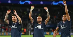 Trio Messi-Neymar-Mbappe saat main bareng di PSG (Sumber: X/@ChampionsLeague)