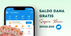 Klaim saldo DANA gratis Rp120.000 ke dompet elektronik. (Sumber: Poskota/Della Amelia)