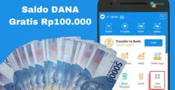 Cairkan saldo DANA gratis Rp100.000 ke dompet elektronik sekarang. (Sumber: Poskota/Syania Nurul Lita Baikuni)