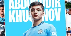 Pada bursa transfer musim dingin kali ini Man City rekrut pemain asal Uzbekistan untuk semakin mempertebal Lini belakang. (Sumber: X/ Man City)