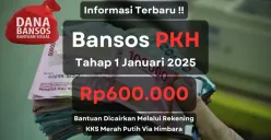 Informasi terbaru penyaluran bansos PKH tahap 1 2025 dengan jumlah nominal saldo pencairan Rp600.000 ke rekening KKS Himbara. (Sumber: Poskota/Aldi Harlanda Irawan)