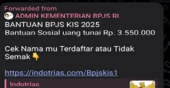 Kembali beredar di media sosial Telegram, penipuan berkedok link palsu penerima dana bansos KIS. (Sumber: Poskota/Adhitya Fajar Fikrillah)