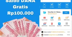 Saldo DANA Gratis Rp100.000 tersedia untuk Anda klaim sekarang langsung masuk dompet elektronik.