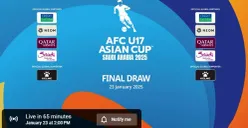 Link live streaming drawing Piala Asia U17 2025. (Sumber: Tangkap layar channel YouTube AFC Asian Cup)