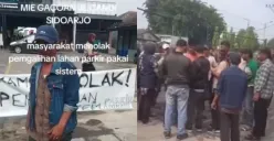 Kelapa Desa dan Karang Taruna demo di warung Mie Gacoan Sidoarjo. (Sumber: Tangkap Layar Instagram/@folkshitt)