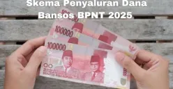 Skema penyaluran dana bansos BPNT tahap satu 2025. (Sumber: Poskota/Syania Nurul Lita Baikuni)