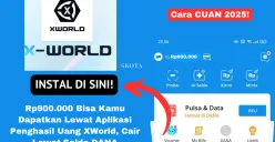 Langkah-langkah withdraw saldo dari aplikasi XWorld ke DANA, OVO, atau rekening bank. (Sumber: Poskota/Yusuf Sidiq)