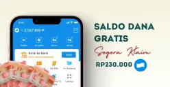 Klaim saldo DANA gratis Rp230.000 dari Link DANA Kaget hari ini. (Sumber: Poskota/Della Amelia)