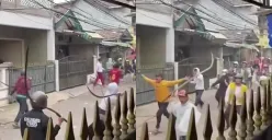 Tawuran antar kelompok pemuda di Cipinang, Jakarta Timur menggunakan senjata tajam. (Sumber: Tangkap Layar Instagram/@fakta.indo)