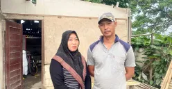 Nasrulloh dan Dahromi, pasangan suami istri yang tempat tinggalnya akan dibongkar di Kampung Pulo Timaha, Kecamatan Babelan, Kabupaten Bekasi. (Sumber: Istimewa)