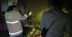 Kebakaran melapah minimarket di kawasan Kapuk Muara, Penjaringan, Jakarta Utara, Sabtu, 12 Juli 2025. (Sumber: Damkar Jakut)