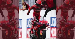 Viral selebrasi aura farming Marc Marquez saat juarai MotoGP Jerman. (Sumber: Instagram/@motogp)