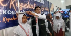 Siswa Sekolah Rakyat Menengah Pertama 10 Kabupaten Bogor menjalani kembali tes kesehatan saat MPLS, Senin, 14 Juli 2025. (Sumber: POSKOTA | Foto: Sekar Putri Andini)