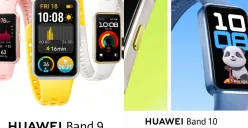 Ilustrasi perbandingan antara smartwatch Huawei Band 9 vs Huawei Band 10. (Sumber: Huawei)