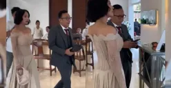 Ari Lasso dan Dearly Djoshua jadi sorotan di pernikahan Maxime Bouttier dan Luna Maya. (Sumber: X/@Meta80ki)