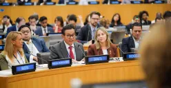 Gubernur Jakarta Pramono Anung saat menghadiri High-Level Political Forum: Local and Regional Governments Forum yang diselenggarakan di Markas Besar PBB, New York, Rabu, 16 Juli 2025. (Sumber: Kominfotik Pemprov Jakarta)