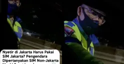 Ilustrasi video viral polisi lalu lintas yang menghentikan pengemudi dan menanyakan SIM Jakarta. (Sumber: Instagram/@_thinksmart.id)