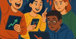 Ilustrasi Gen Z dan fenomena FOMO dalam investasi. (Sumber: chatgpt)