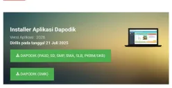 Cek di sini link download aplikasi Dapodik 2026 terbaru bagi operator sekolah. (Sumber: tangkapan layar)