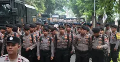 Ribuan polisi dikerahkan untuk mengamankan jalannya sidang Hasto Kristiyanto di PN Jakarta Pusat. (Sumber: Humas Polres Metro Jakarta Pusat)