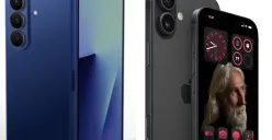 Ilustrasi perbandingan Samsung Galaxy Z Fold7 vs iPhone 16. (Sumber: Samsung dan iBox)