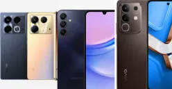 Ilustrasi perbandingan HP Rp2 jutaan dari merek Samsung, Vivo dan Infinix. (Sumber: Kolase/ Poskota)