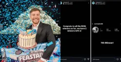 Seorang wanita Indonesia menjadi pemenang giveaway Mr Beast senilai Rp800 juta. Akun Instagram aslinya, @nurmadw99, sempat diposting oleh Mr Beast namun kemudian di ban dan hilang. (Sumber: X/whoopziiy)