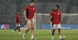 Sejumlah pesepak bola Timnas Inedonesia mengikuti sesi latihan resmi di Stadion Utama Gelora Bung Karno, Jakarta, Rabu, 4 Juni 2025. (Sumber: Poskota/Bilal Nugraha Ginanjar)
