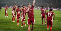 Penyerang Timnas Indonesia Ole Romeny berselebrasi usai membobol gawang Timnas China pada pertandingan Kualifikasi Piala Dunia 2026 di Stadion Utama Gelora Bung Karno, Jakarta, Kamis (5/6/2025). (Sumber: Poskota/Bilal Nugraha Ginanjar)