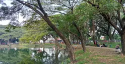 Suasana di Danau Duta Harapan, Kota Bekasi pada Minggu, 8 Juni 2025. (Sumber: POSKOTA | Foto: Nurpini Aulia Rapika)