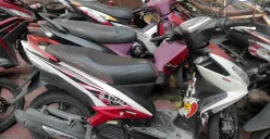 Barang bukti pencurian sepeda motor (curanmor) di Polsek Grogol Petamburan. (Sumber: Dok Humas Polres Metro Jakarta Barat)