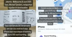 iPhone penumpang Garuda diduga dicuri (Sumber: Instagram/@michaeltjendara)