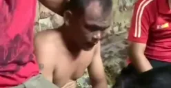 Tangkap layar pelaku pelecehan anak di Kampung Lebak Kantin, Bogor Tengah, Kota Bogor, saat berhasil diamankan warga setempat.