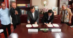Ditjen Bimas Buddha Kemenag RI dan BRIN menandatangani Perjanjian Kerja Sama (PKS) untuk periode 2025-2027.. (Sumber: Dok. Ditjen Bimas Buddha)