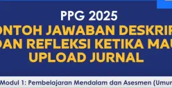 Ilustrasi contoh jawaban deskripsi refleksi modul 1 PPG 2025. (Sumber: YouTube/FD Success100)