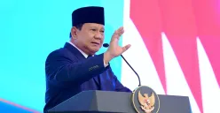 Potret Presiden RI, Prabowo Subianto yang mengumumkan terkait kenaikan gaji hakim. (Sumber: setneg.go.id)