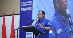 Sekretaris Jenderal DPP Partai Demokrat, H. Herman Khaeron, membuka Rakercab II DPC Partai Demokrat Kabupaten Tangerang di Hotel kawasan Curug, kemarin. (Sumber: Dok. DPC Demokrat Kabupaten Tangerang)