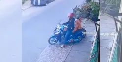 Aksi pencurian helm yang melibatkan seorang anak kecil di Jakarta Utara. (Sumber: Tangkapan Layar Instagram @jakut_update)