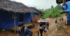 Suasana di kawasan Hunian Sementara korban bencana banjir bandang di Kecamatan Lebakgedong, Kabupaten Lebak. (Sumber: Dok. Warga)