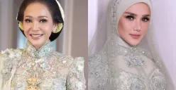 Potret perbandingan Maia Estianty (kiri) dan Mulan Jameela (kanan) di nikahan Al Ghazali. (Sumber: Instagram)