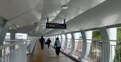 Skybridge Stasiun Bogor-Paledang, Kota Bogor, diuji coba selama dua hari, Senin-Selasa, 16-17 Juni 2025. (Sumber: Poskota/Sekar Putri Andini)