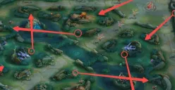 Ilustrasi istilah split push di Mobile Legends. (Sumber: Facebook/Ryanx Sinclaire)