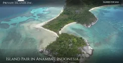 Foto udara Kepulauan Anambas yang dikenal dengan keindahan tropisnya, kini jadi sorotan usai dua pulau ditawarkan di situs asing (Sumber: Screenshot/privateislandsonline.com)