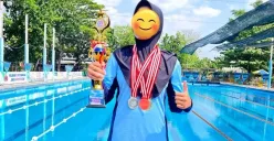 Siswa MAN 1 Tegal yang dikabarkan dikeluarkan usai meraih prestasi sebagai juara umum cabang renang. (Sumber: X/@_priut)