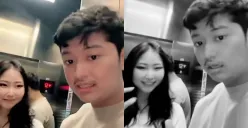 Tangkapan video viral Ello MG dan Msbreewc yang terjebak di lift. (Sumber: TikTok/ellomgxmsbrewzoom)