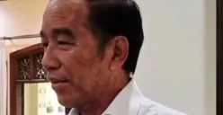 Potret wajah Jokowi yang jadi sorotan publik, serta spekulasi mengidap autoimun dan Sindrom Steven Johnson. (Sumber: X/@sharpandshark)
